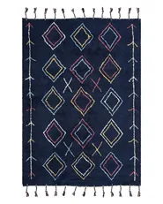 Tappeto CORUM Nero 140 x 200 cm Cotone_839488