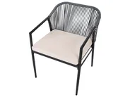 Garden Lounge Set with Table 4 Seater FLERO PE Rattan Black_1079399