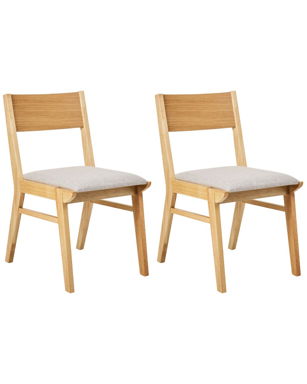 Set of 2 Dining Chairs ENOLA Wood Light Grey Beliani