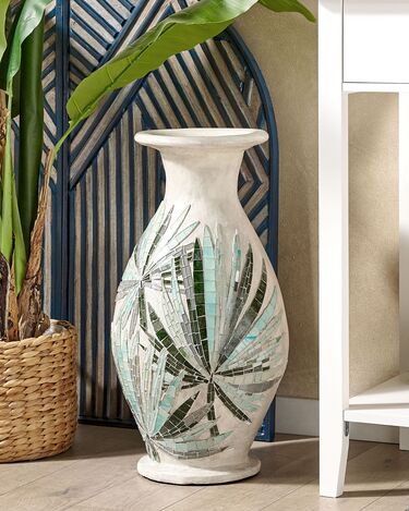 Dekorativ vase i terrakotta 53 cm hvit RAWAS