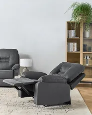 Recliner Chair BERGEN with Footrest Fabric Dark Grey_933996
