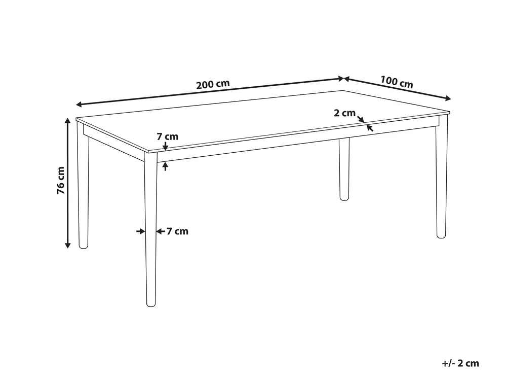 Dining Table ERMELO Natural Ash Wood 200 cm 100 cm_897120