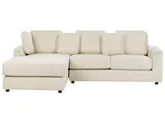 Corner Sofa 4 Seater KOHLO Fabric Light Beige Right Hand_944964
