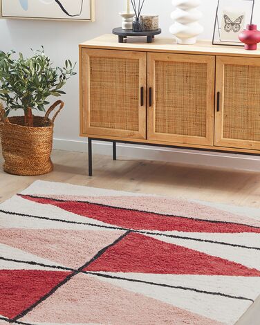 Cotton Area Rug 140 x 200 cm Multicolour PURNIA