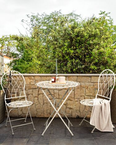 Set of 2 Metal Garden Chairs Off-White STIFFE 