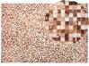 Hnědý kožený patchworkový koberec 160 x 230 cm TORUL_792680