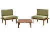 Garden Lounge Set with Table 2 Seater FRASCATI Modular Certified Acacia Wood Olive Green