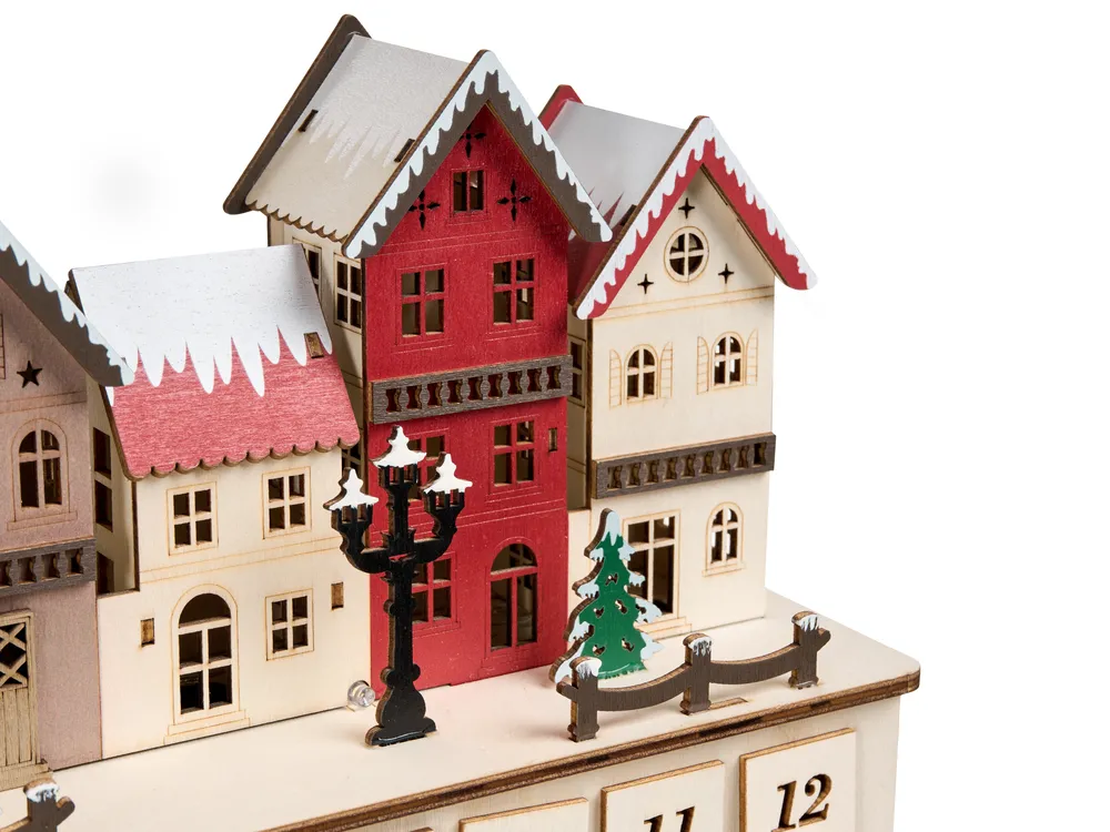 HOMCOM adventskalender met 24 vakken op te vullen kerstkalender met LED- verlichting adventskalenderbox kerstdecoratie doe-het-zelf MDF-blad naturel hout 2 x 1 x 39 cm HOMCOM adventskalender met 24 vakken op te vullen kerstkalender met LED- verlichting adventskalenderbox kerstdecoratie doe-het-zelf MDF-blad naturel hout 2 x 1 x 39 cm