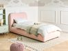 Ottoman Bed BLAGNAC Boucle Pink 90 x 200 cm (EU Single)