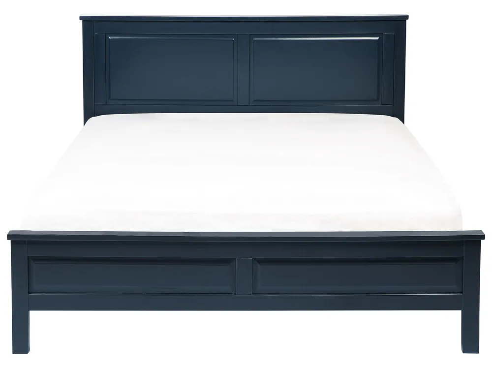 Bed Pine Wood OLIVET 180 x 200 cm (EU Super King) Dark Blue_734523