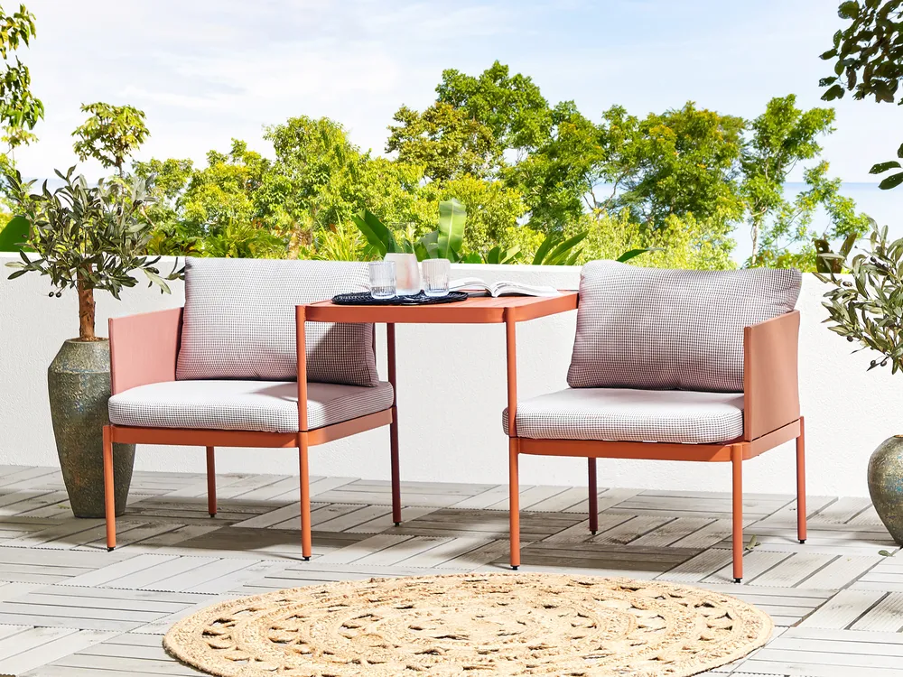 Garden Lounge Set with Table 2 Seater TERRACINA Metal Orange_826662