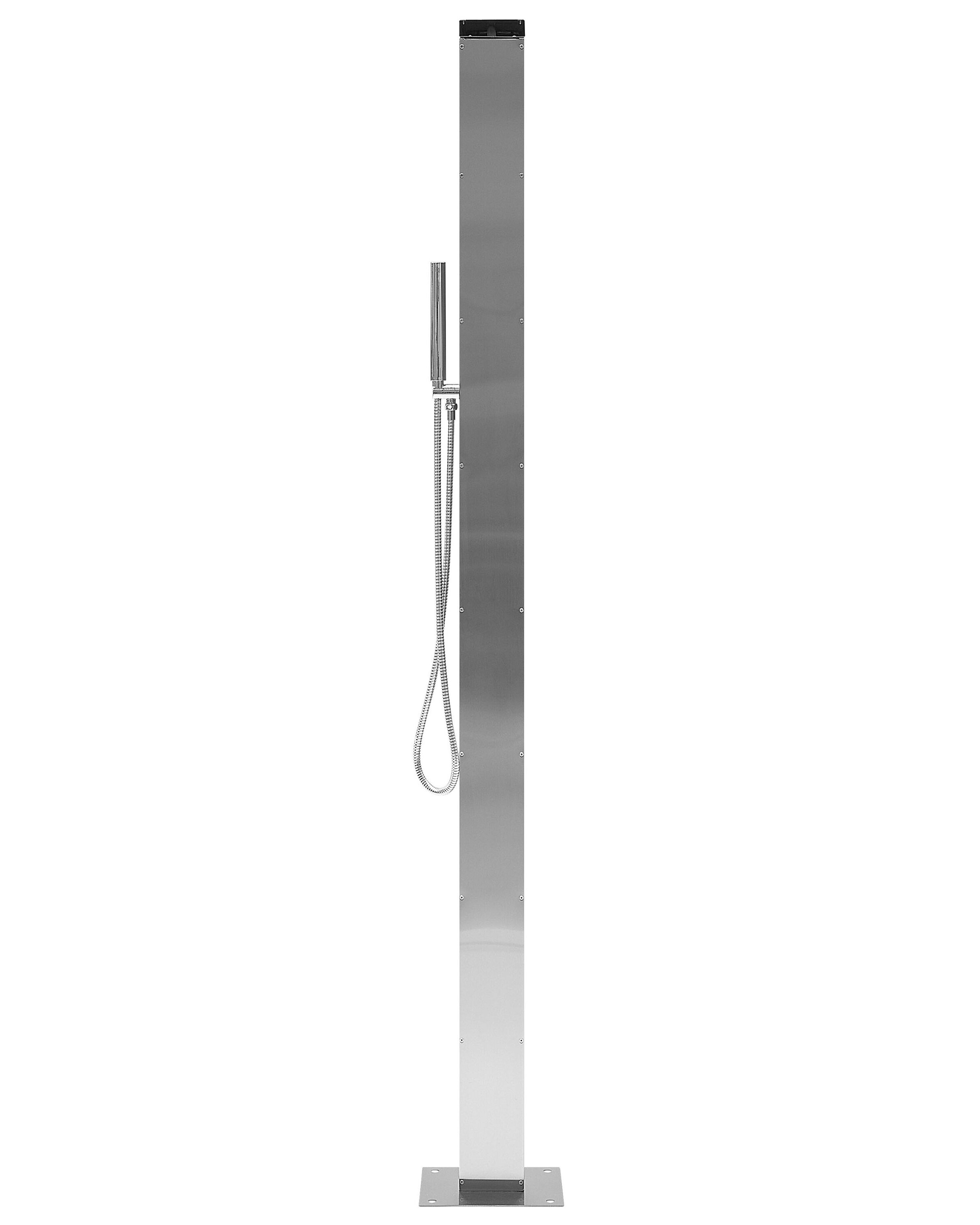 Freestanding Outdoor Shower Silver LOTZORAI Beliani.co.uk