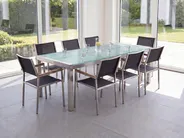 Garden Dining Table GROSSETO 220 cm 100 cm Cracked Glass Transparent_774293