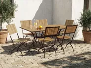 Set of 2 Garden Chairs LASCARI Armless Acacia Wood Light Brown_1083427