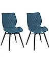 Set of 2 Dining Chairs LISLE Fabric Teal