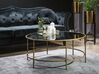 Tavolino da caffè vetro nero e oro ⌀ 88 cm FLORENCE_744212