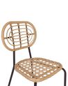 Conjunto de 8 sillas de ratán beige/negro/natural PRATELLO_868004