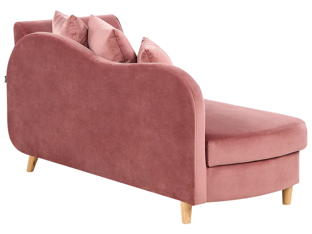 Right-Hand Chaise Longue MERI with Storage Velvet Pink_914307