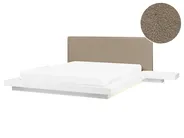 Bed with LED Boucle ZEN 160 x 200 cm (EU King Size) White_1080223