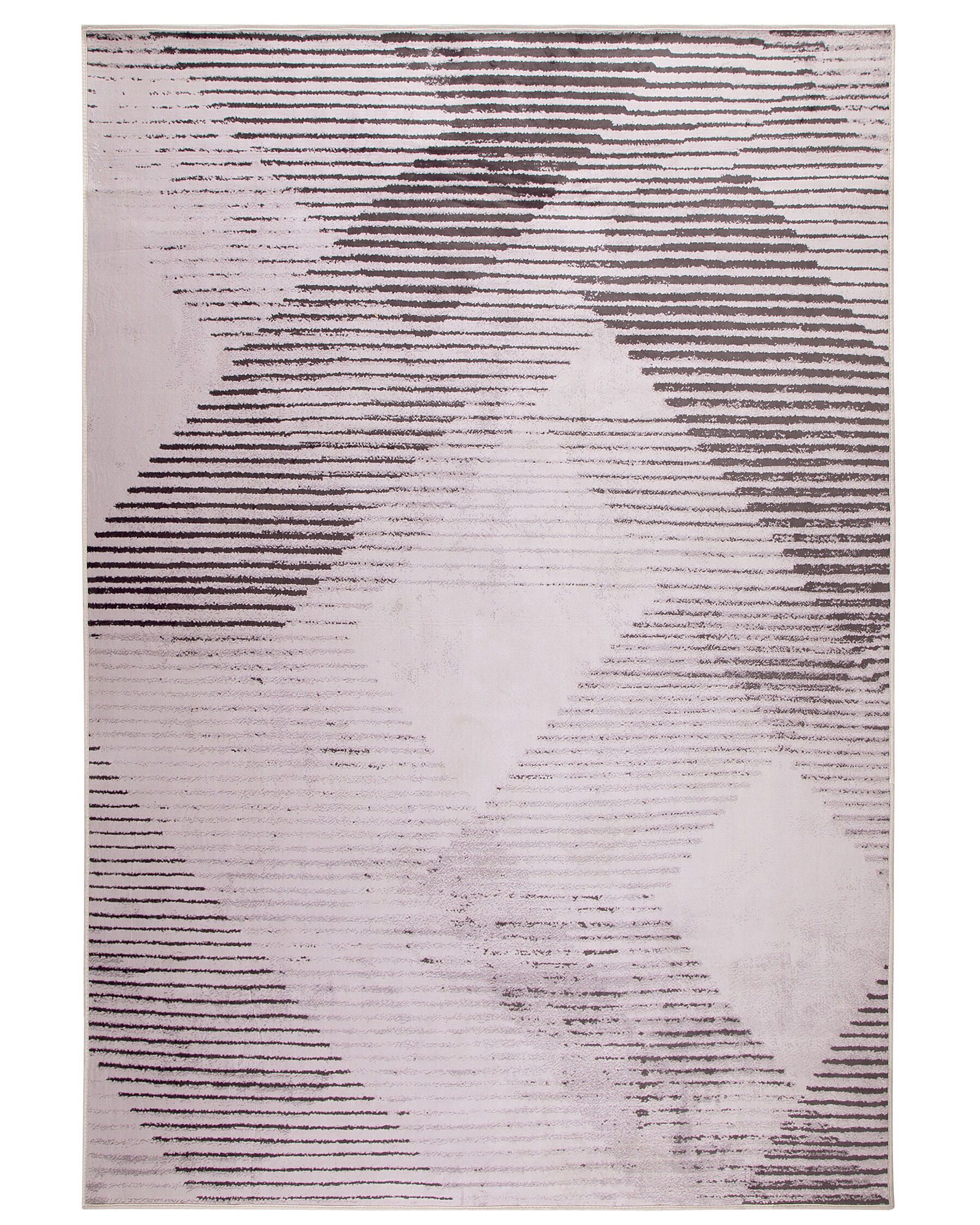 Teppich rosa 140 x 200 cm geometrisches Muster Kurzflor KALE_762245