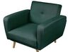 Ensemble canapés et fauteuil en tissu vert 6 places avec pouf FLORLI_905977