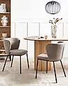 Set of 2 Dining Chairs MINA Fabric Taupe