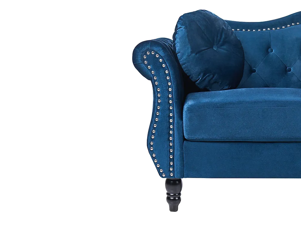 Sofa dla 3 osób SKIEN Welur Granatowy_1170502