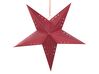 Zestaw 2 wiszących gwiazd brokatowych LED 60 cm czerwony MOTTI_835519