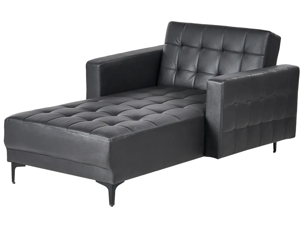 Chaise Longue ABERDEEN Faux Leather Black