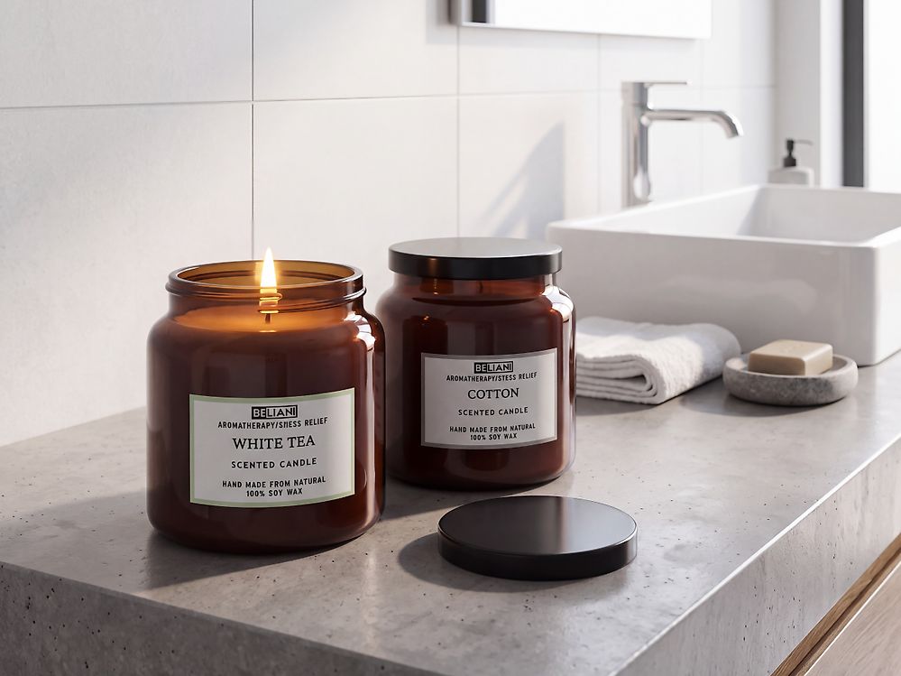 Set of 2 Scented Candles ABSOLUTE ALCHEMY Soy Wax Fresh Notes