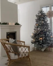 Artificial Snowy Christmas Tree BASSIE 210 cm White_1170079