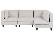 Modular Corner Sofa 4 Seater UNSTAD Fabric Light Beige Left Hand_925297