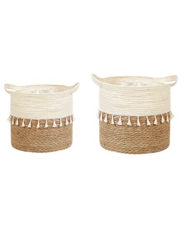 Set of 2 Seagrass Plant Pot Baskets Natural MATIKU