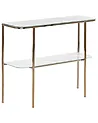 Console Table CALVERT Tempered Glass Marble/ Gold