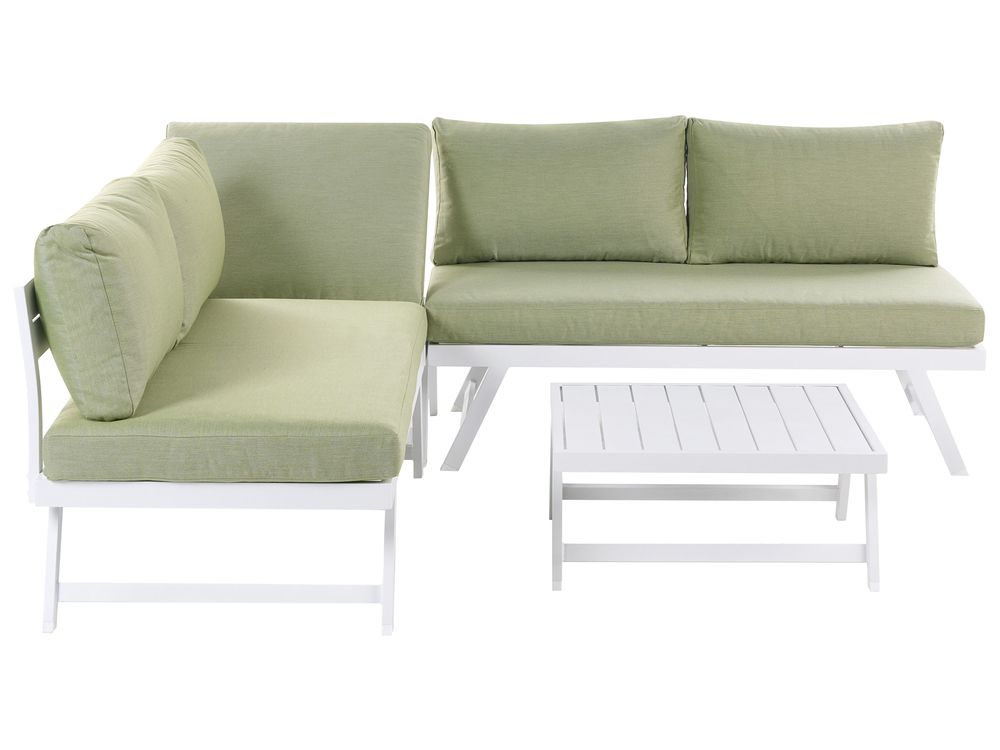 Set colțar pentru grădină cu 5 locuri COCCORINO Metal Verde