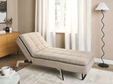 Fabric Chaise Lounge Beige LOIRET