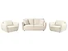Conjunto de sala de estar 5 plazas KUNES Tela Beige claro