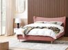 Zamatová posteľ 180 x 200 cm ružová CHALEIX_857022