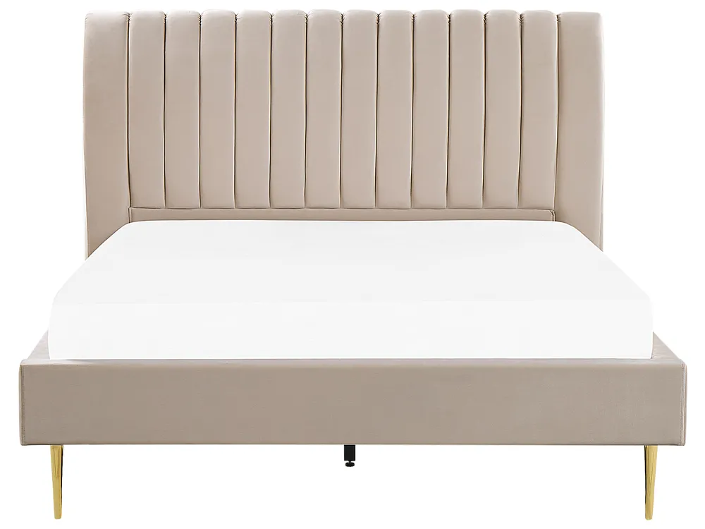 Bed Velvet MARVILLE 180 x 200 cm (EU Super King) Sand Beige_836037
