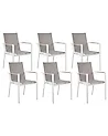 Conjunto de 6 sillas de jardín BUSSETO Metal Gris