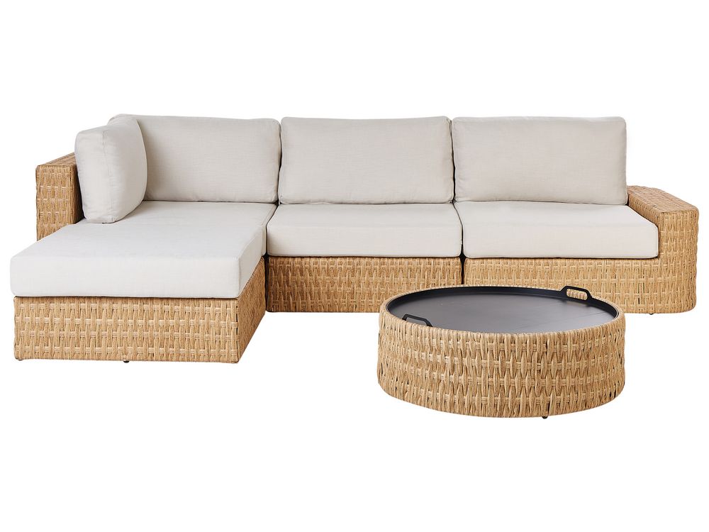 Beige rattan corner sofa outlet