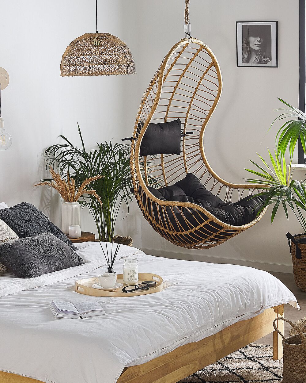 Hangstoel PINETO PE rotan Natuurlijk