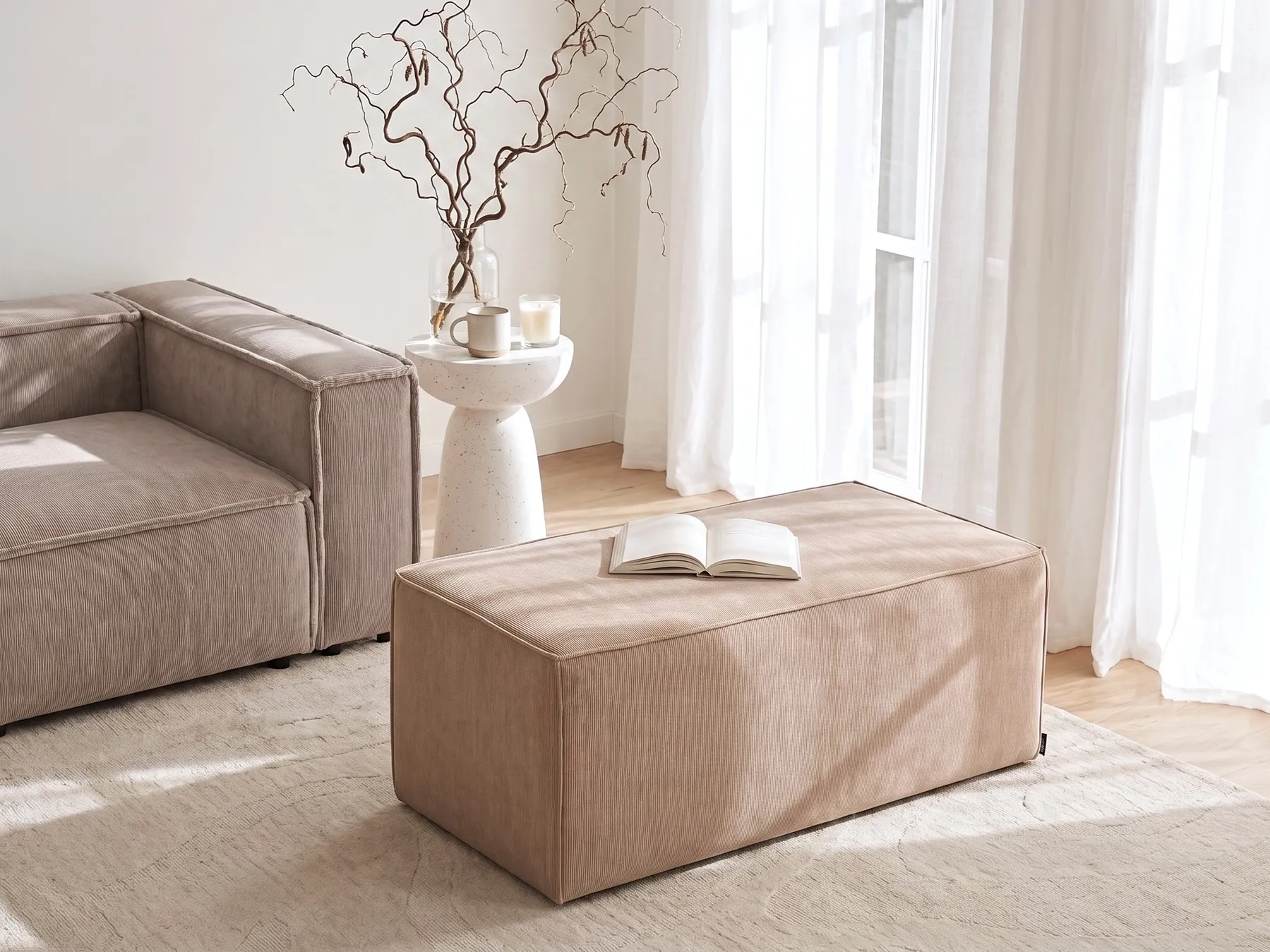 Pouffe VINITA Corduroy Beige_971841