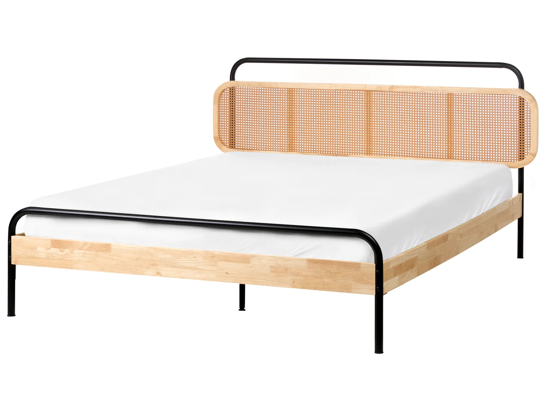 Bett mit Lattenrost Rattan BOUSSICOURT 160 x 200 cm Hellbraun_1011634
