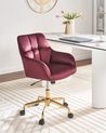 Desk Chair PALMDALE Velvet Burgundy