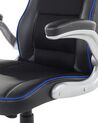 Cadeira de escritório em pele sintética preta e azul MASTER_678804