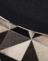 Okrúhly kožený koberec ⌀ 140 cm sivá/béžová KIRKLAR_742822
