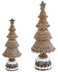 Lot de 2 décorations de Noël KOPPELO 33/42 cm Arbre de Noël Marron_1175640