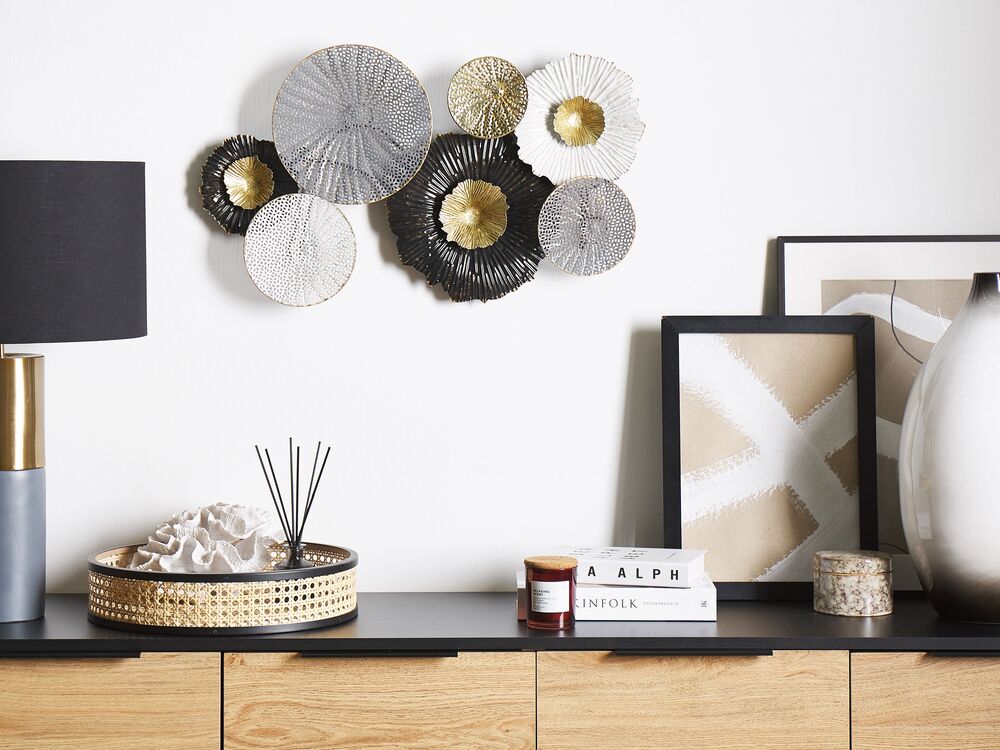 5 Fiori Metallici Per Decorazione Parete - Riutilizzabili, Argento D, Per Casa E Feste - Foto 2