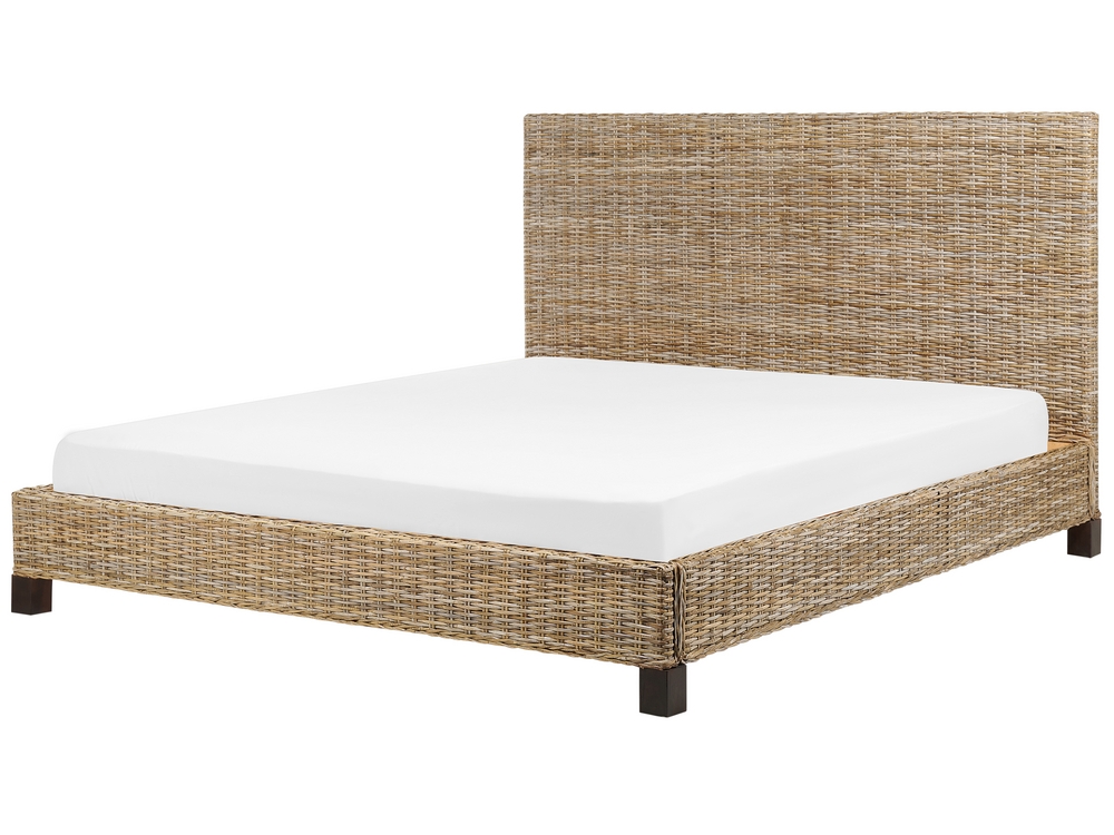 Super king bed rattan discount